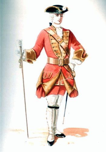 <b>CHCRS 0115</b> Watercolour Of Captain 35th Foot 1759