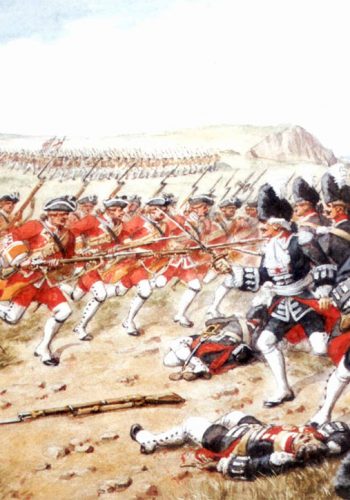 <b>CHCRS 0129</b> Watercolour Of 35th Foot Charging The Royal Roussillon Regiment At Quebec 1759