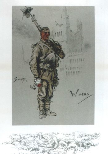 CHCRS 1209 A ‘Snaffles’ Wash Drawing Of Soldier In Ypres 1918