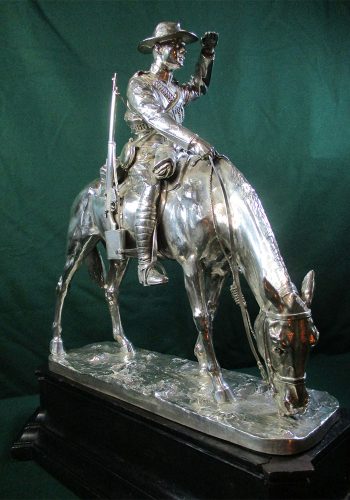 CHCRS 2389 Silver Statuette Of Volunteer Mounted Infantryman